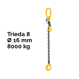 Jednopramenný řetězový vazák, oko-hák, zkracovač, nosnost 8000 kg, G8-16, Certifikát, ČŽ